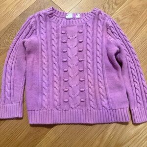Kids Pink Cable Knit Sweater